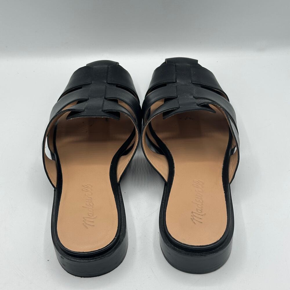 MADEWELL The Dixson Fisherman Mule Leather True Black Sz 7.5 $128 - Picture 6 of 9
